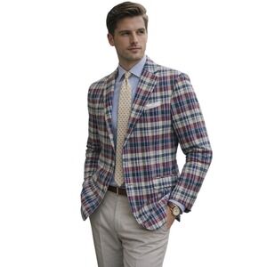 Brooks Brothers 100% Irish Linen 1818 Plaid Suit Jacket 40R Ivy Old Money Preppy